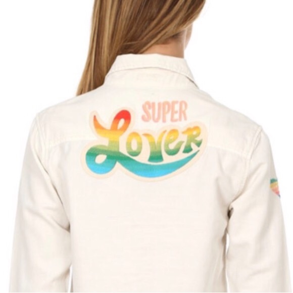 new Mother ✦ Frenchie Fray Button Down Cropped Raw Hem Shirt ✦ Super Lover ✦ XS - Picture 12 of 16